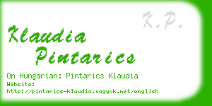 klaudia pintarics business card